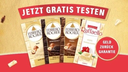 Ferrero Pralinen Tafel - Gratis testen