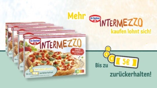 Dr. Oetker Intermezzo - Bis zu 5€ Cashback