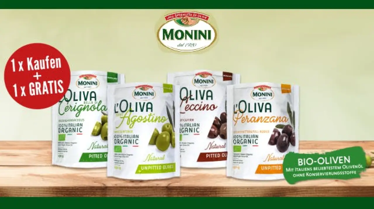 Monini Bio-Oliven - 2 für 1 Aktion