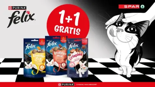 1+1 auf FELIX Katzensnacks!