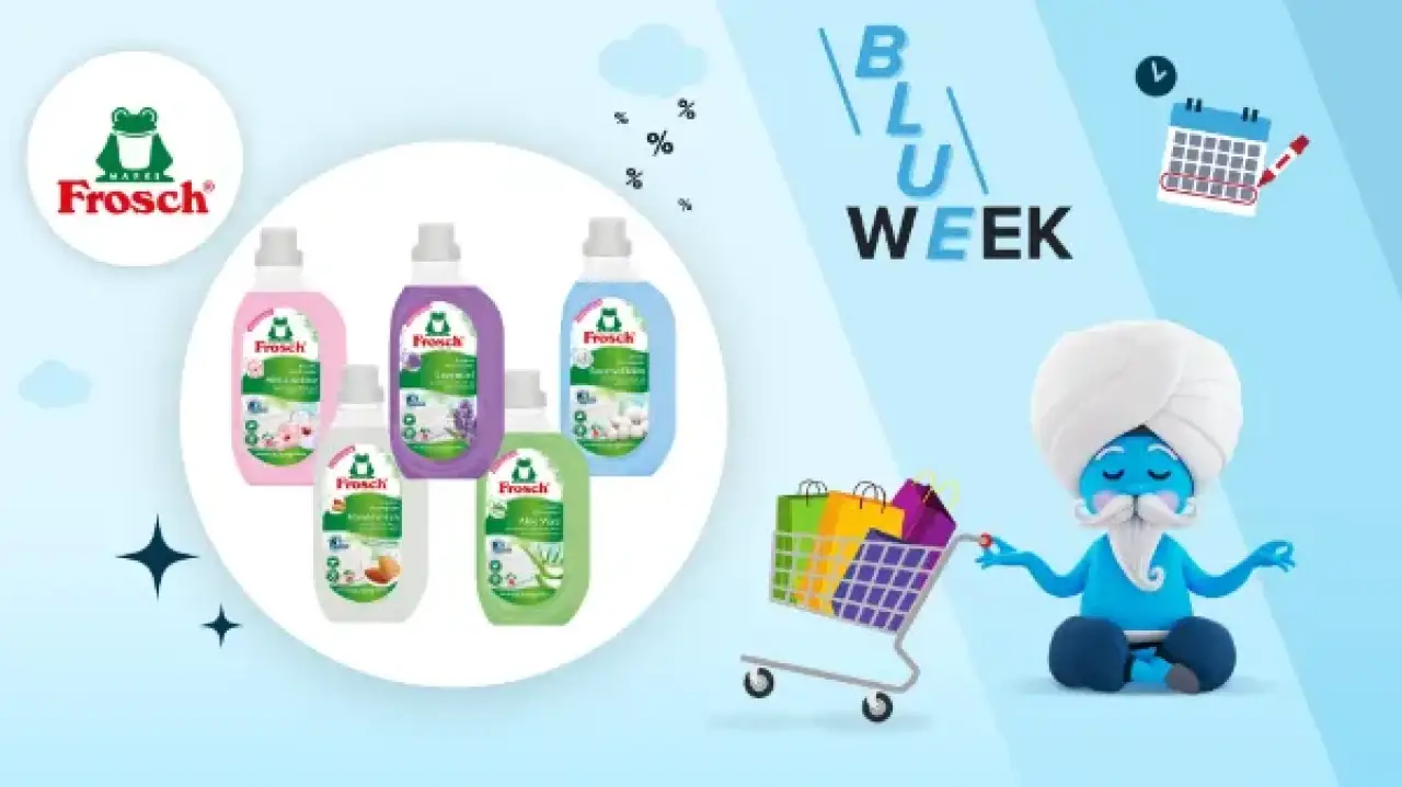 Blue Week: Frosch Weichspüler (Flasche & Beutel)