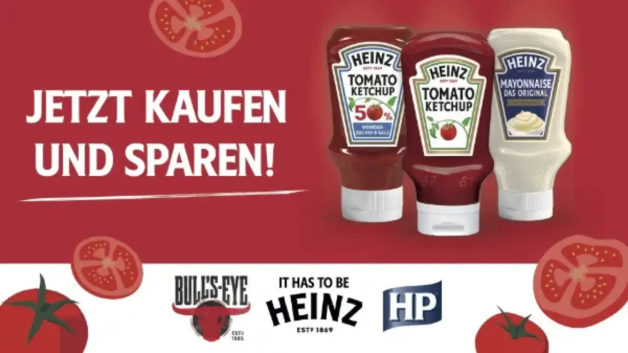 Heinz Ketchup, Mayonnaise, BullsEye & HP Saucen