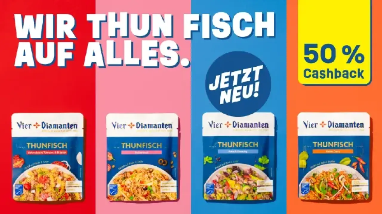 Vier Diamanten Thunfisch-Toppings