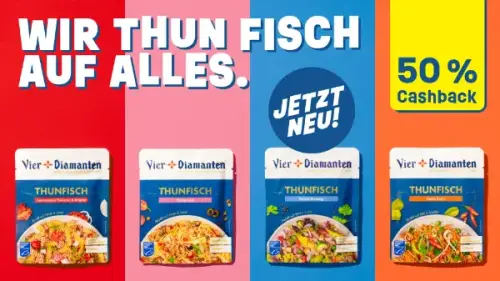 Vier Diamanten Thunfisch-Toppings