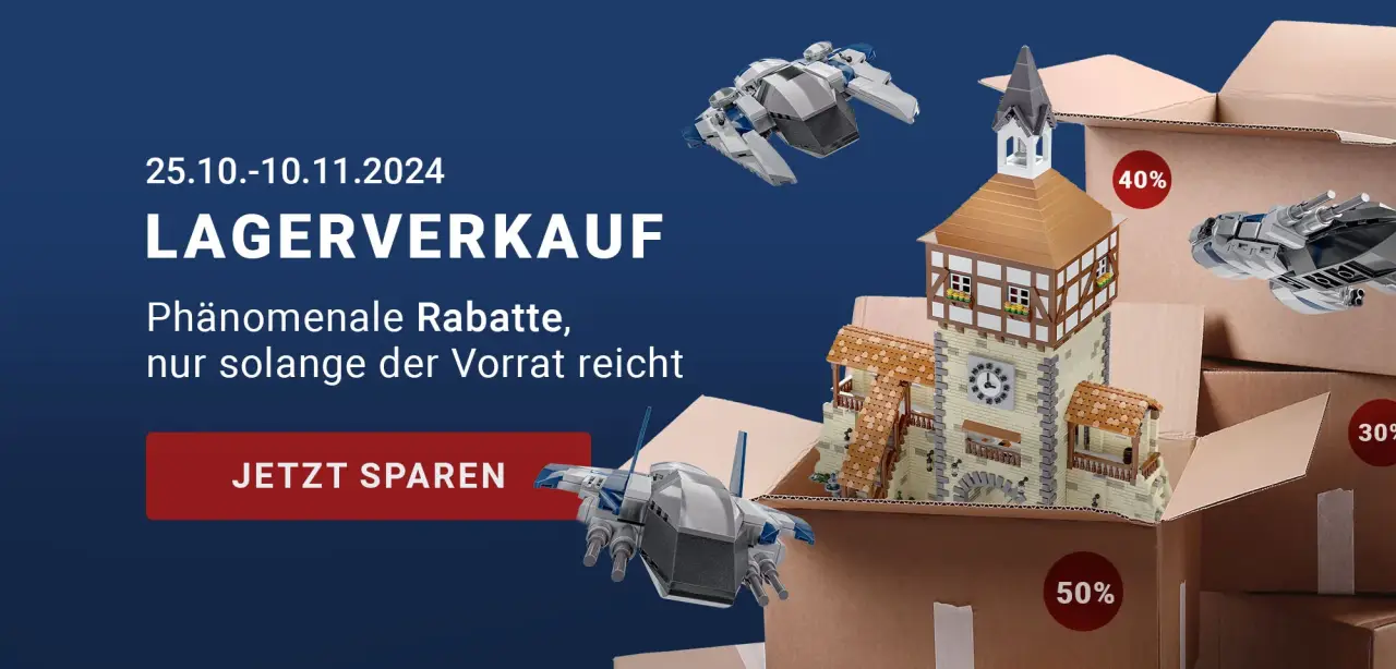 BlueBrixx Lagerabverkauf: Bis zu 50% Rabatt auf fast 150 Klemmbaustein-Sets