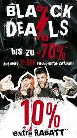 Black Deals bei EMP: Bis zu 70 % + 10 % Extra-Rabatt!  