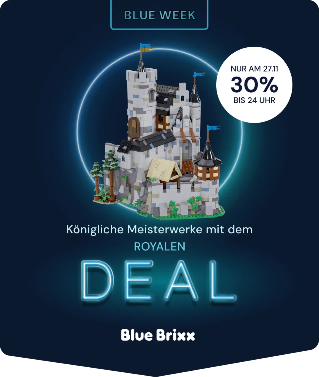 Blue Week Daily Deal bei BlueBrixx: 30 % Rabatt auf Burgen- und Mittelalter-Klemmbausteinsets