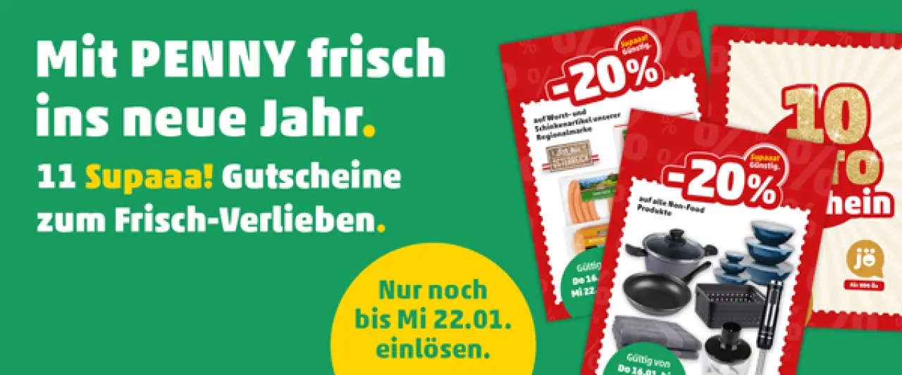 22 Rabatt-Gutscheine für Penny spare bis zu 20%