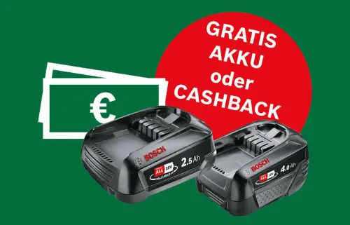 Bosch Cashback-Aktion bei OBI: Gratis-Akku oder bis zu 40 € zurück sichern