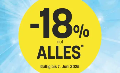 18 % Rabatt auf alles bei Betten Reiter - online und in den Filialen bis 7. Juni