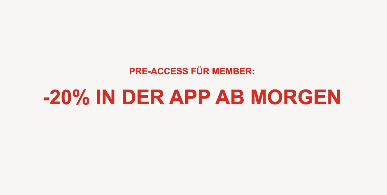 Pre-Access für Member: 20 % Rabatt in der H&M App