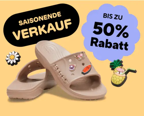 End of Season Sale bei Crocs: Bis zu 50 % Rabatt für Crocs Club Mitglieder