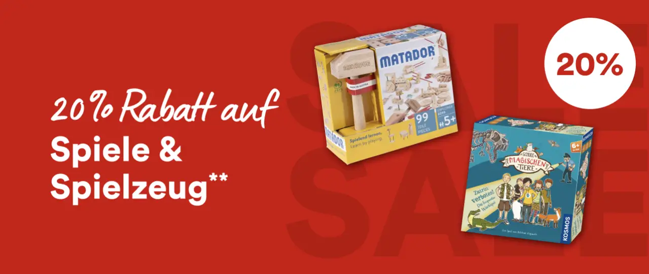 Nur heute: 20 % Rabatt auf Spiele und Spielzeug bei Thalia zum Weltspieltag