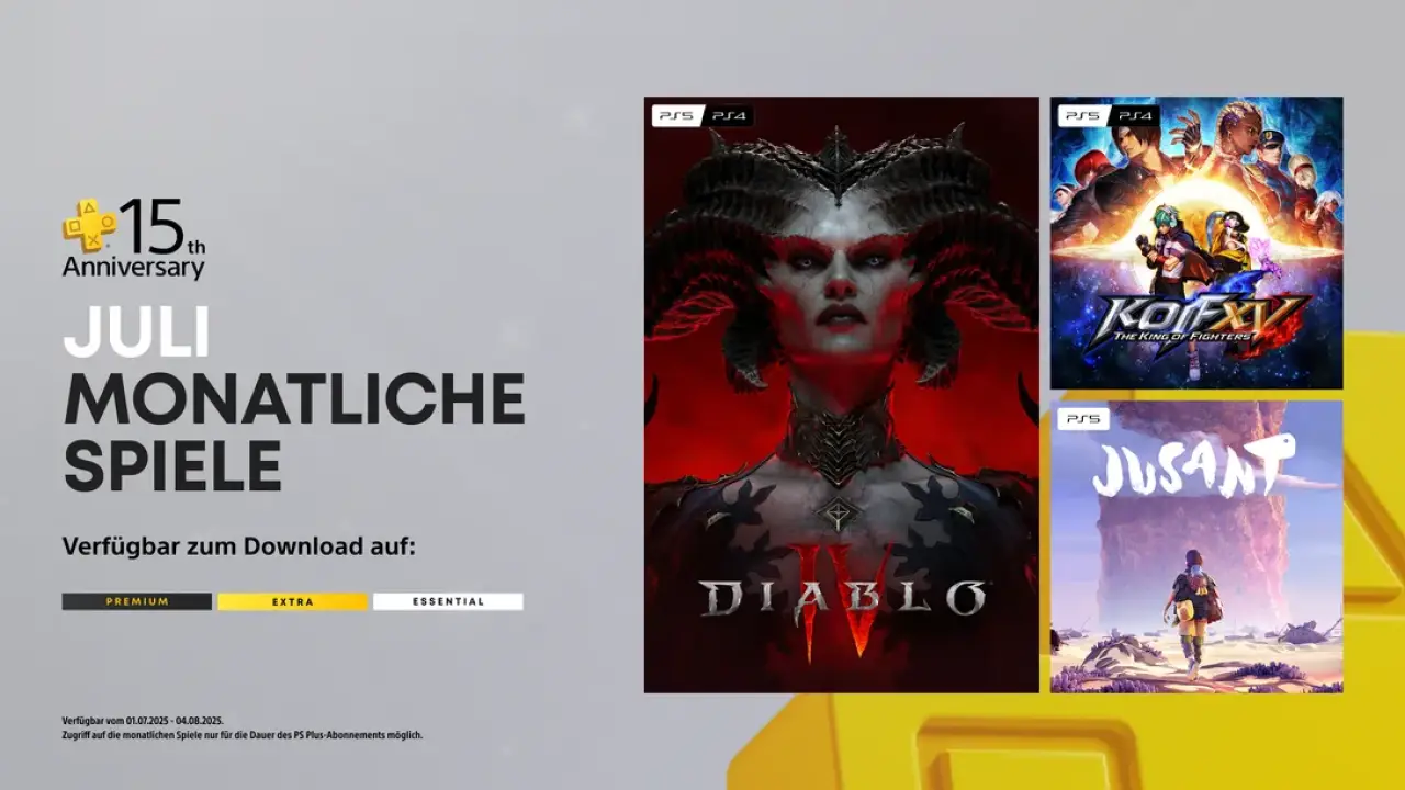 PlayStation Plus: Diese drei Spiele sind vom 1. Juli bis 4. August 2025 enthalten