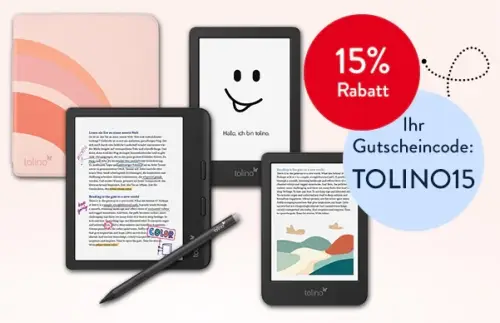 15% Rabatt auf ausgewählte tolino eReader & Zubehör bei Hugendubel