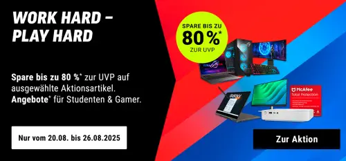 Bis zu 80 % bei Notebooksbilliger.de auf ausgewählte Aktionsartikel für Studenten & Gamer
