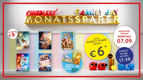 Cineplexx Monatssparer Family Day: Kinofilme für die ganze Familie ab 6 €