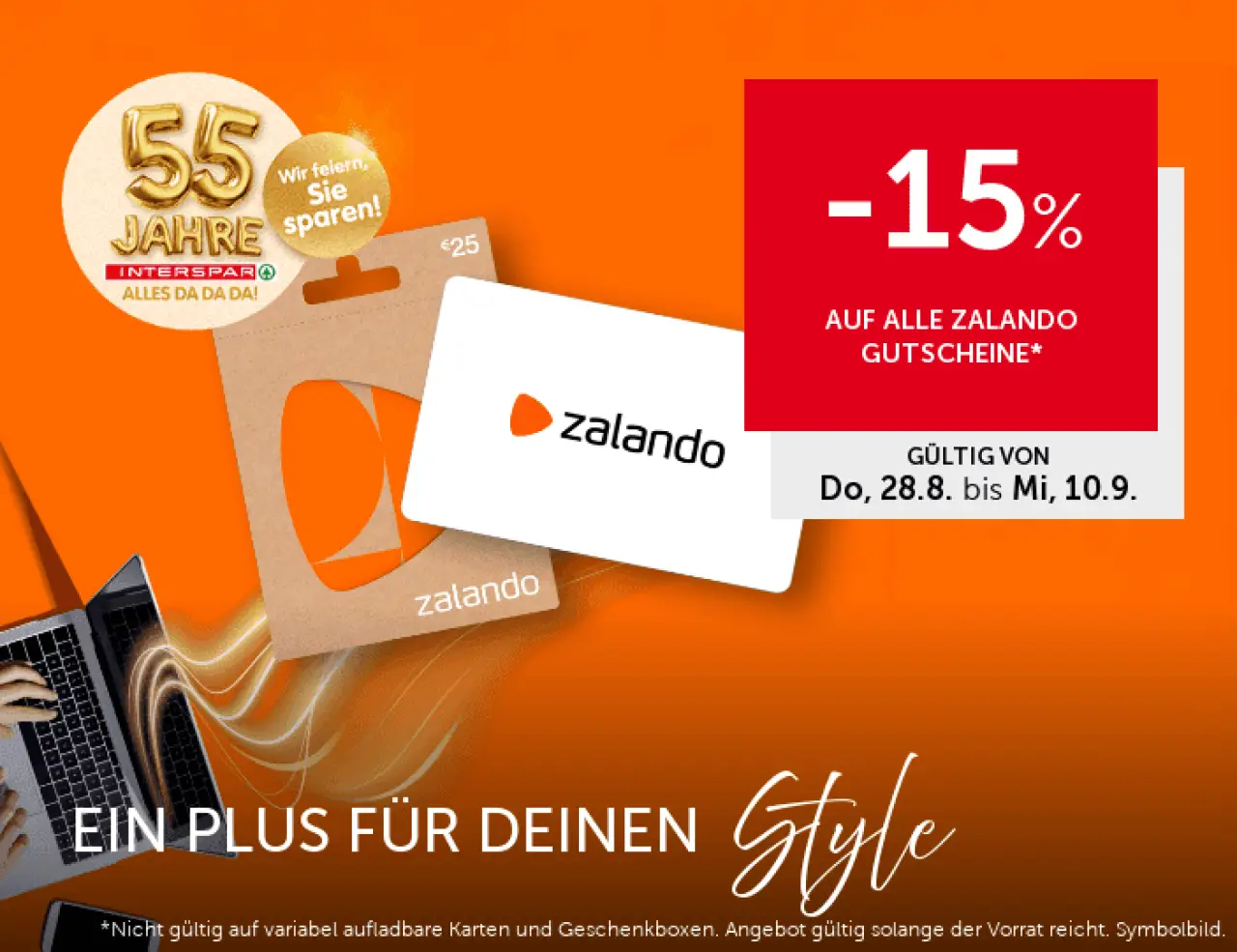 15% Rabatt auf Zalando Gutscheine bei Interspar