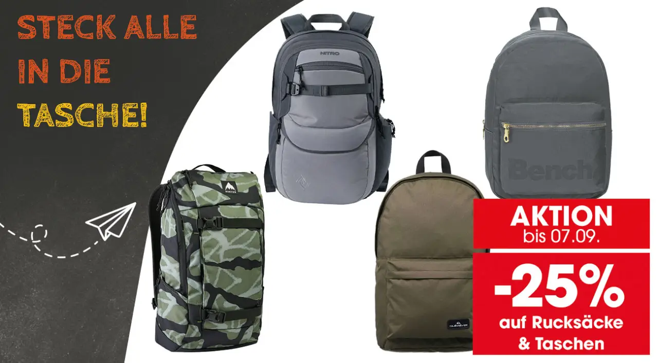25% Rabatt auf Taschen, Rucksäcke Schultaschen und Kinderrucksäcke bei Libro