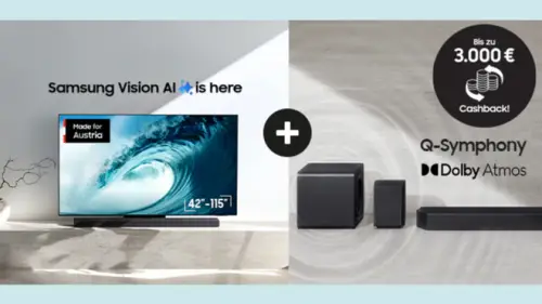 Samsung Double Cashback bis zu 3000 € bei ausgewählten Vision AI TVs & Soundbars