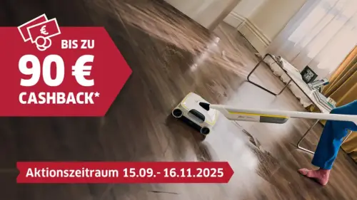 Kärcher Cashback bis 90 € auf Bodenwischer