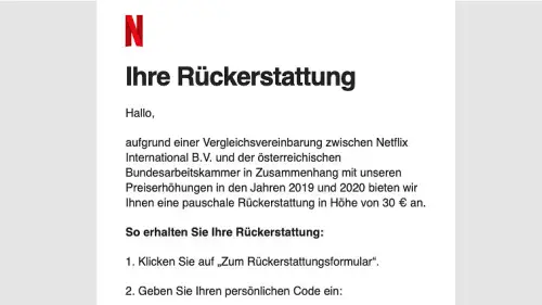 Netflix Rückerstattung – Hol dir Geld zurück