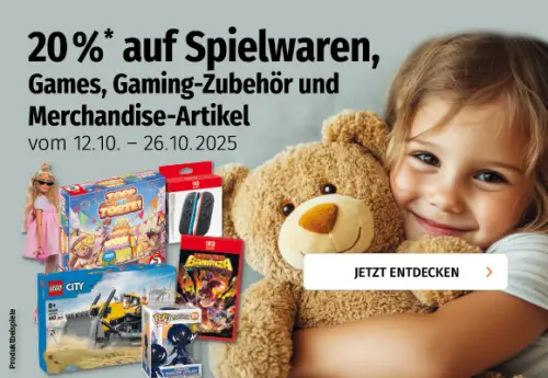 20% Rabatt auf Spielwaren, Games, Gaming-Zubehör und Merchandise bei Müller