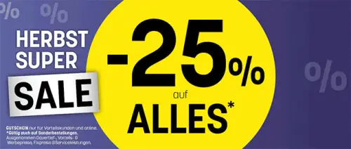 25% Rabatt auf alles im Herbst Sale bei Bettenreiter
