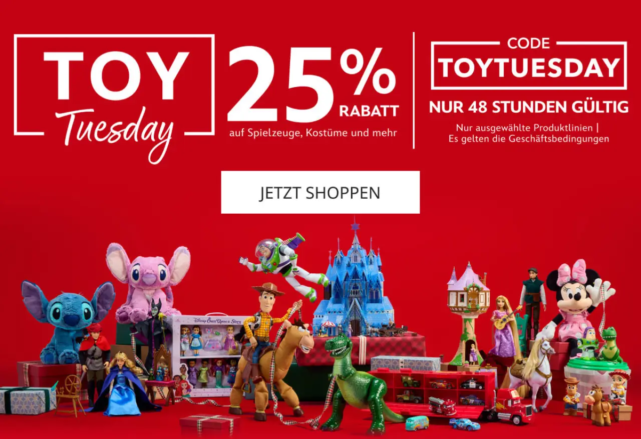 Disney Store 25% Rabatt auf ausgewählte Artikel