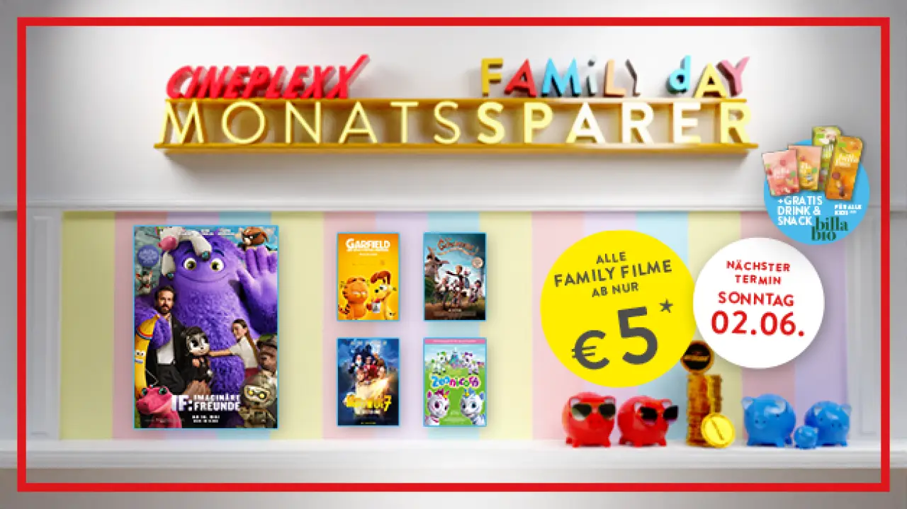 Cineplexx Monatssparer Family Day - 2.6.2024