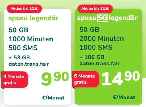 Spusu 4 oder 6 Monate Gratis