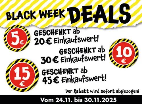 Black Week Deals 15 € Rabatt bei Tedi