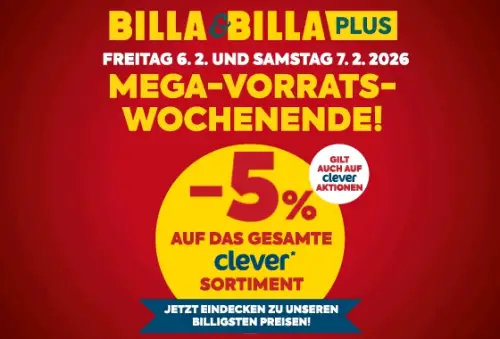 BILLA & BILLA PLUS: -5% auf das gesamte clever Sortiment