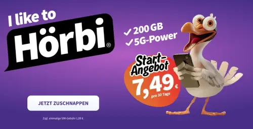 Hörbi startet in Österreich: ab 4,99 € Tarif mit viel Datenvolumen und 5G‑Option