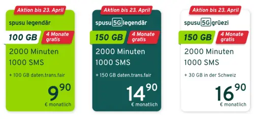 Jetzt 4 Monate gratis beim spusu