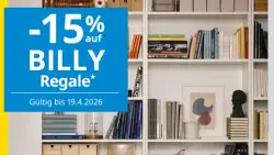 IKEA 15% Rabatt auf BILLY Regale