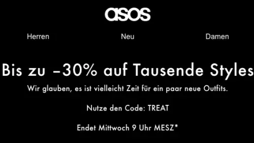 Bis zu 30% Rabatt auf tausende Styles bei ASOS