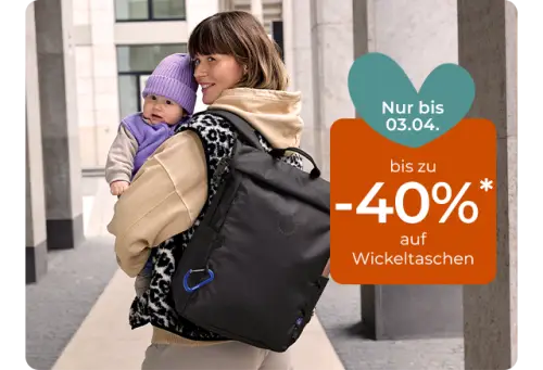 Bis zu 40% Rabatt auf Wickeltaschen bei Babymarkt
