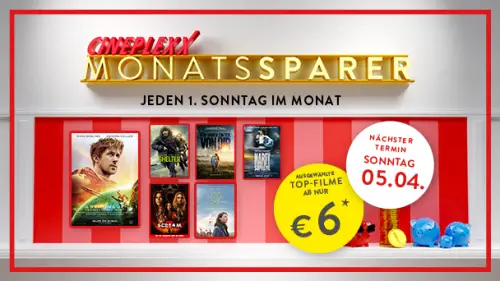 Cineplexx Monatssparer ab 6 €