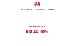 H&M Mid Season Sale Bis zu 50 Prozent auf ausgewählte Artikel