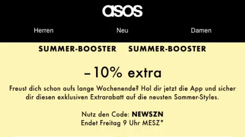 ASOS 10% Extra-Rabatt nur in der App