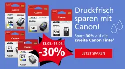 30% auf die zweite Canon Druckerpatrone bei pagro & Libro