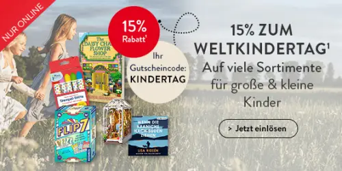 15% Rabatt am Weltkindertag bei Hugendubel