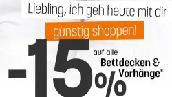 15% Rabatt auf alle Bettdecken & Vorhänge bei Betten Reiter