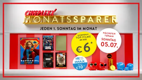Cineplexx Monatssparer Juli - Top Filme ab 6€