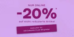 Deichmann - 20% Rabatt auf nicht reduzierte Artikel für Plus Mitglieder
