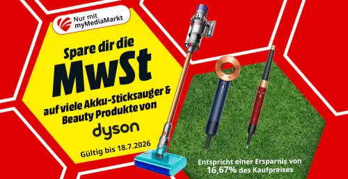 16,67% MwSt. sparen auf Dyson Akku-Sticksauger & Beauty-Produkte bei MediaMarkt