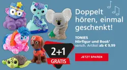 2+1 gratis auf Tonies Hörfiguren und Toniebooks bei Pagro
