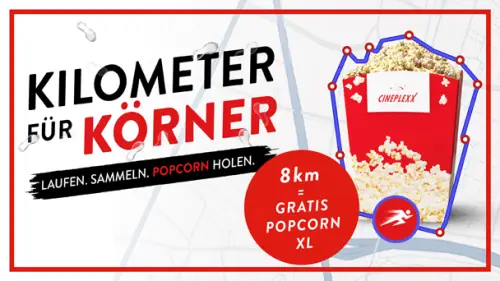 Kilometer für Körner - Gratis Popcorn bei Cineplexx