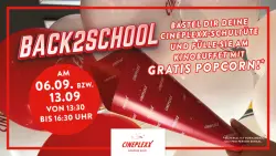 Back 2 School Aktion - Gratis Popcorn bei Cineplexx